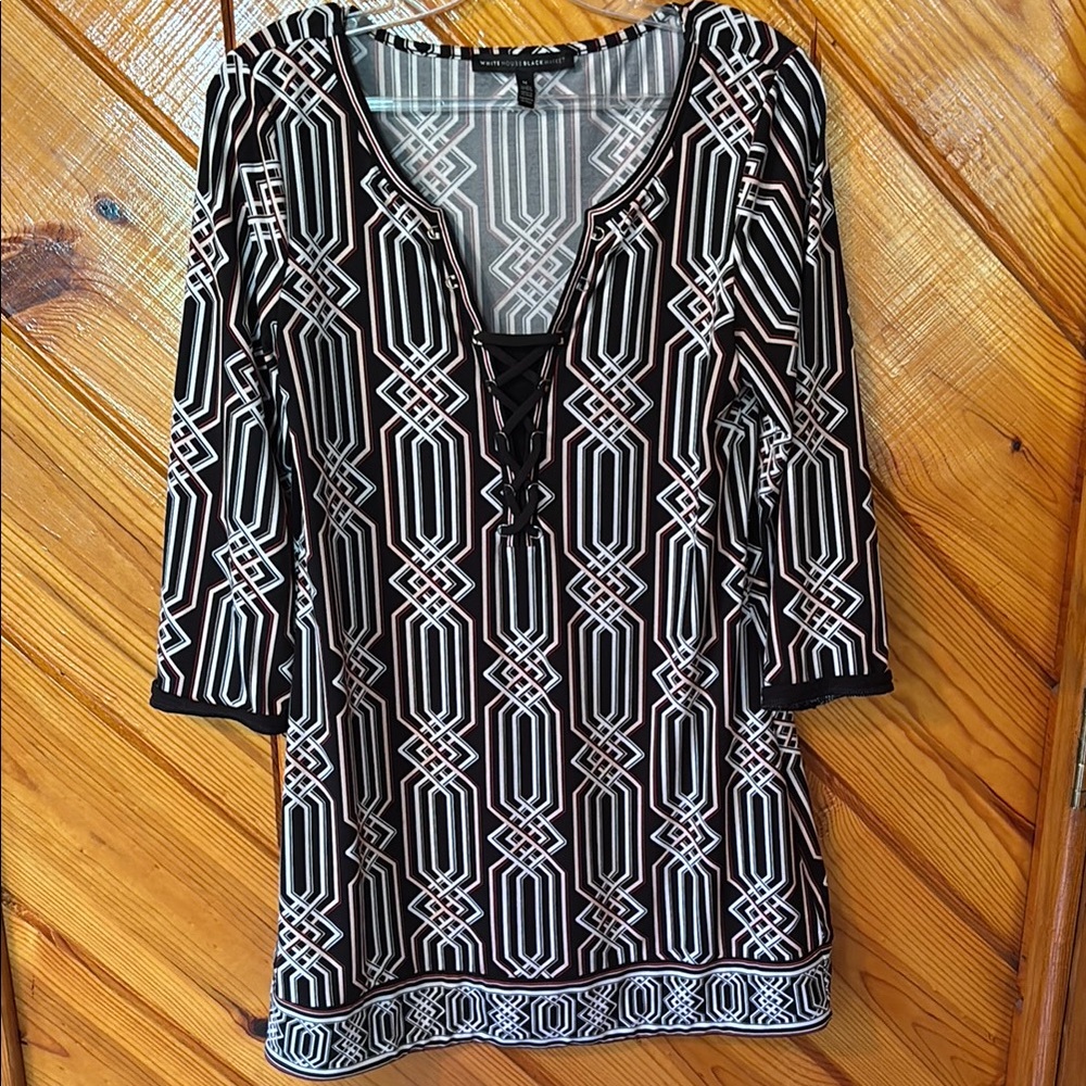 White House Black Market Geometric Patterned Top